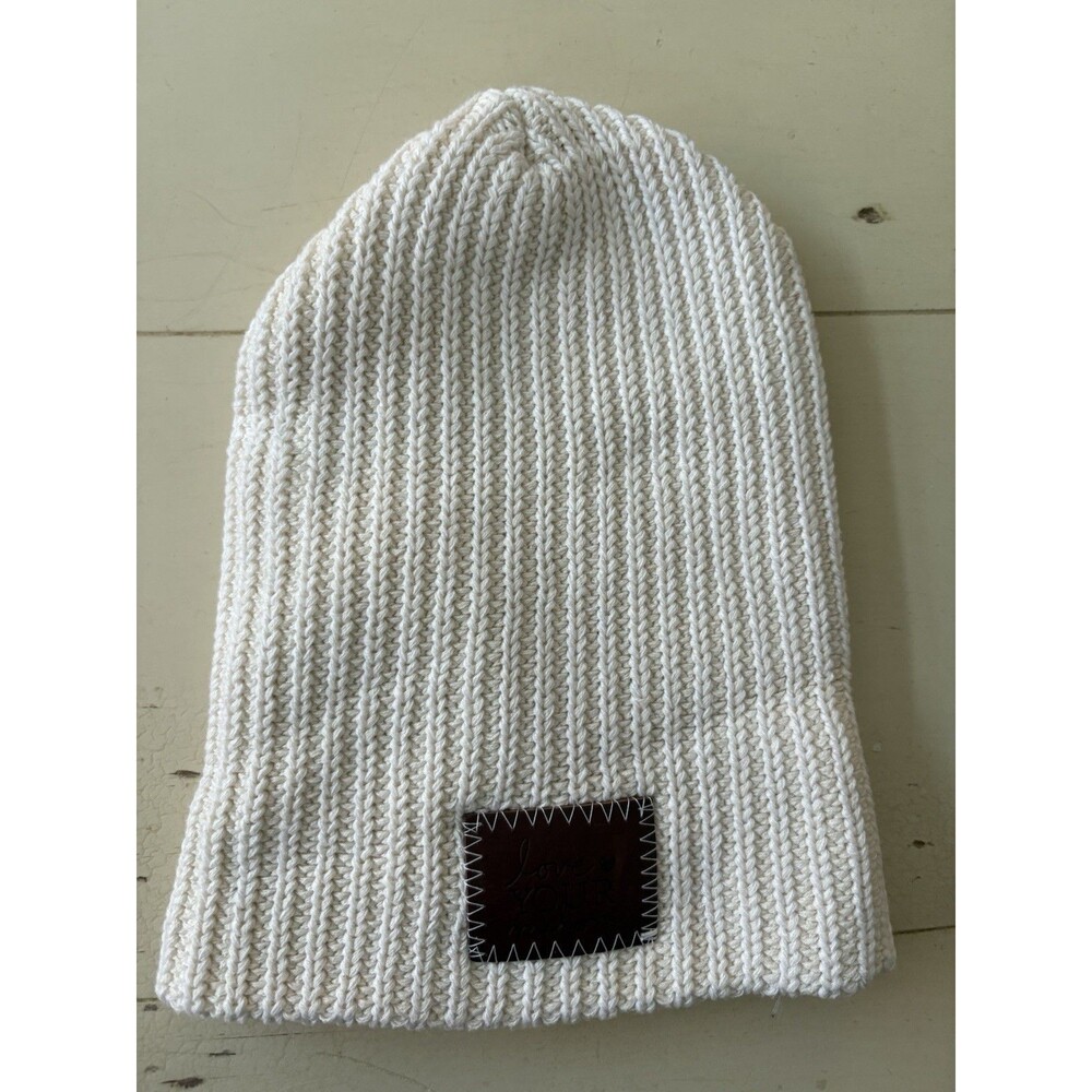 Love Your  Melon White Beanie Winter Hat New With Tags